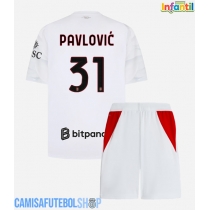 Camisa de time de futebol AC Milan Strahinja Pavlovic #31 Replicas 2º Equipamento Infantil 2026-27 Manga Curta (+ Calças curtas)